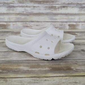 Crocs Coast Slide Slip-On Lightweight Sandals White Blanc Unisex Womens 8 Mens 6